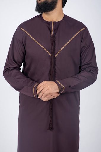 Marvel Emirati Kandura Maroon Thobe Kandura Jubba Qamis (1)