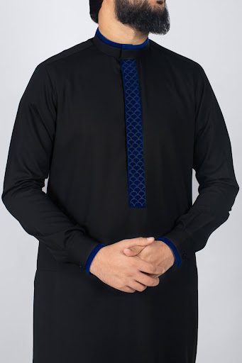 Raven Black Thobe Jubba Thawb Qamis for Men (1)